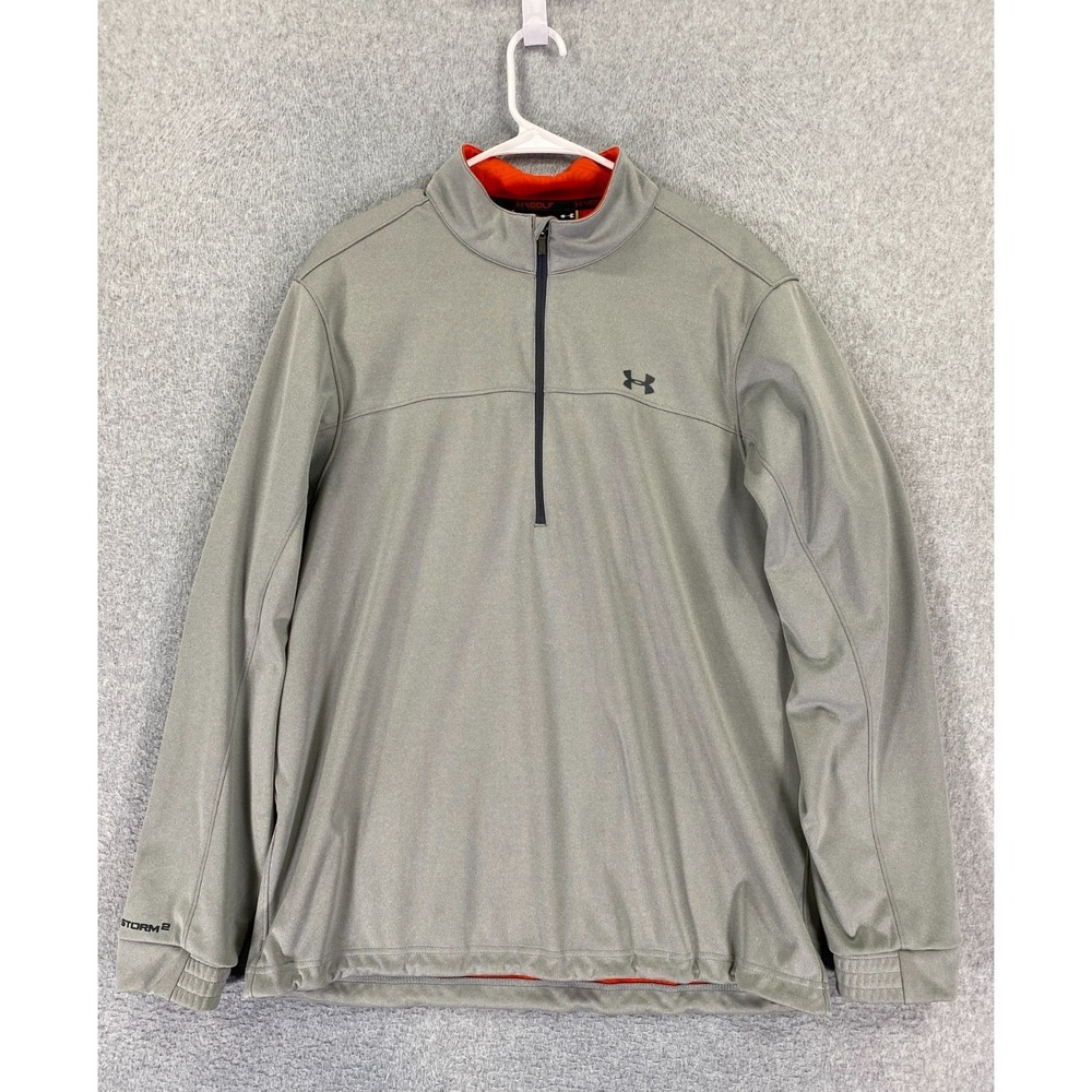 Under Armour Pullover Mens 2XL Gray ColdGear Storm 2 1/4 Zip UA Golf Loose